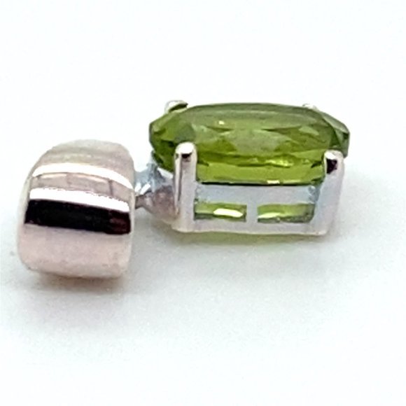 Peridot 1.38ct Rhodium Finish Solid 925 Sterling Silver Pendant - Picture 4 of 7